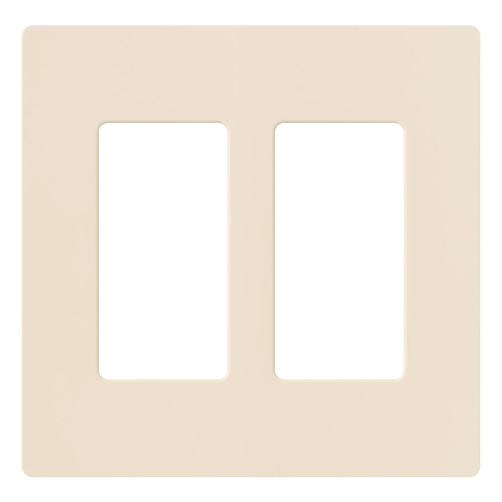 CW-2-LA Claro Wall Plate for Decorator/Designer Paddle Switches and Dimmers, 2 Gang, Gloss, Light Almond