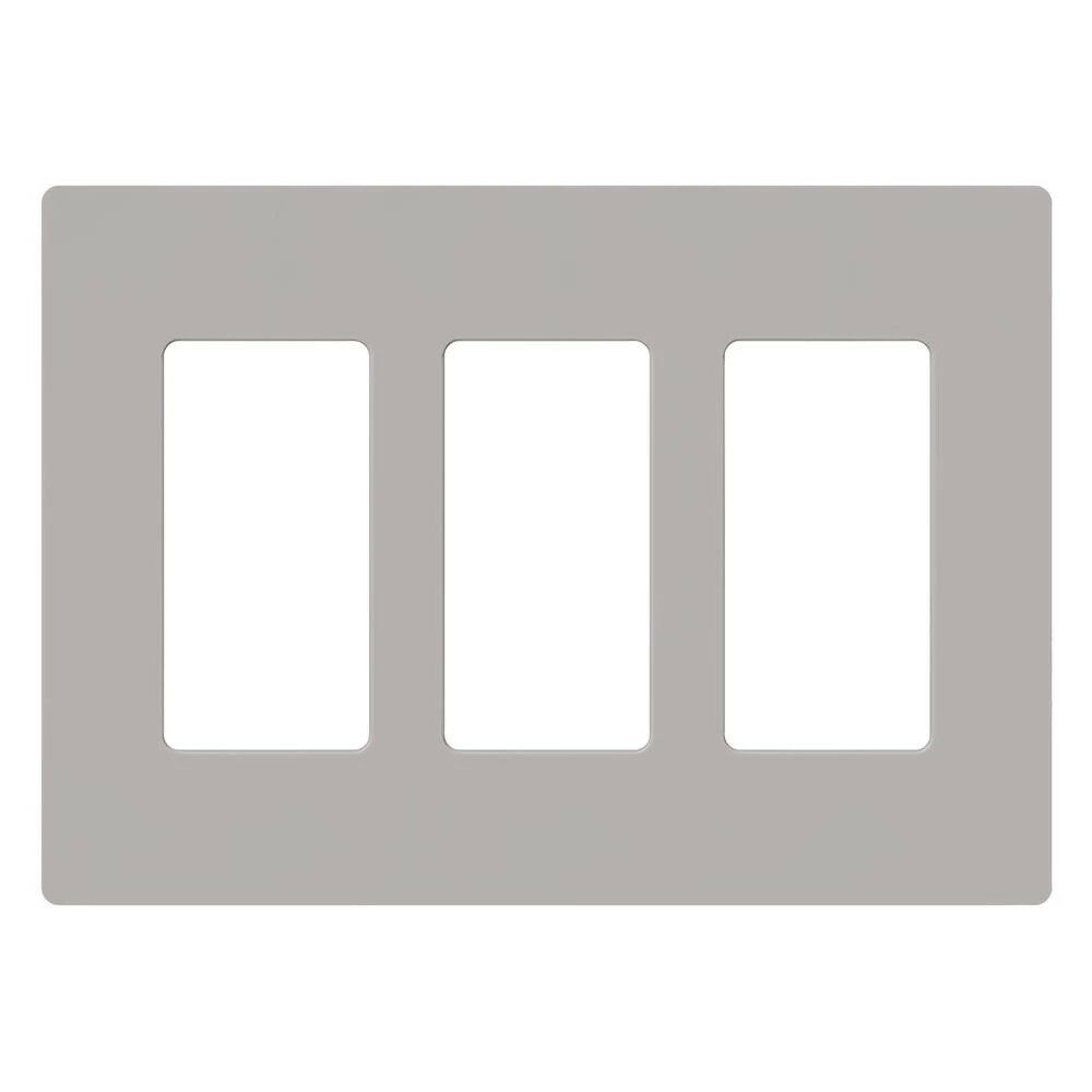 CW-3-GR Claro Wall Plate for Decorator/Designer Paddle Switches and Dimmers, 3 Gang, Gloss, Gray