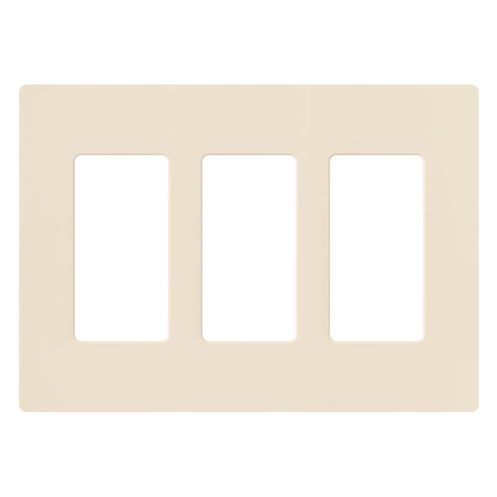 CW-3-LA Claro Wall Plate for Decorator/Designer Paddle Switches and Dimmers, 3 Gang, Gloss, Light Almond