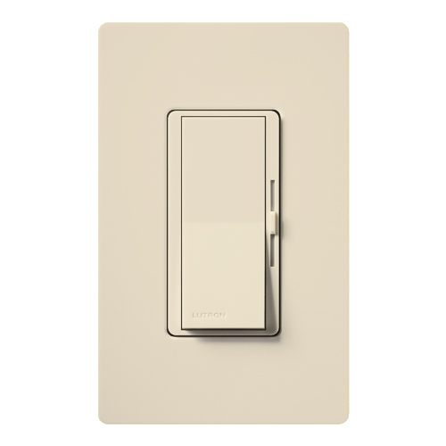 DV-603P-LA Diva 3-Way Designer Style Dimmer Switch, 120 VAC, 1 Poles, Slide-to-Bright/Dim Operation, Light Almond