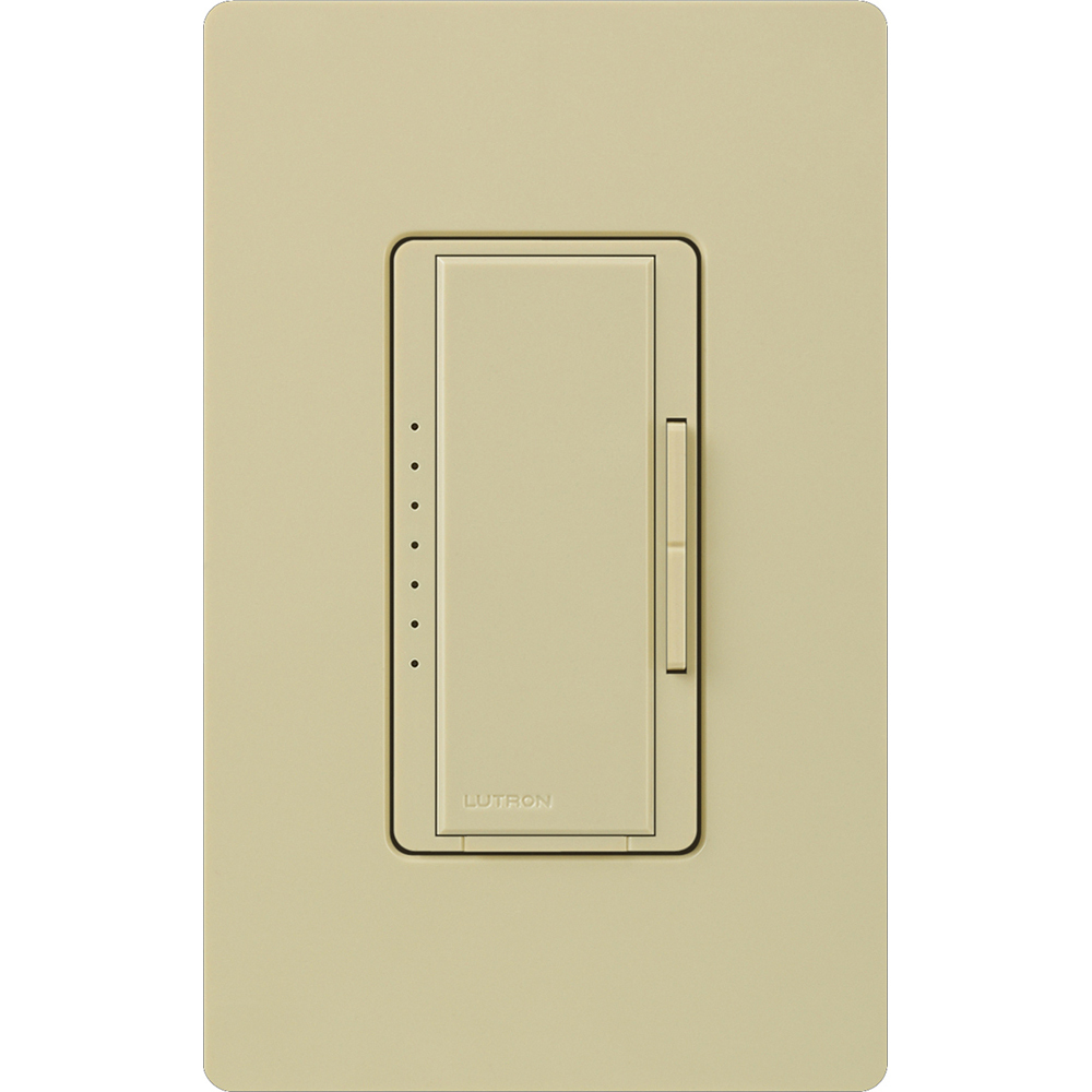 MALV-1000-IV Maestro MLV Dimmer Switch, 800W, 1000VA, 1 Pole/Multi-Location, No Neutral Required, 120V, Ivory