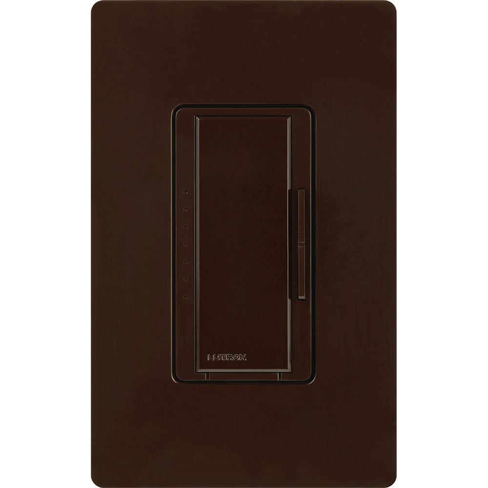 MALV-600-BR Maestro MLV Dimmer Switch, 450W, 600VA, 1 Pole/Multi-Location, No Neutral Required, 120V, Brown