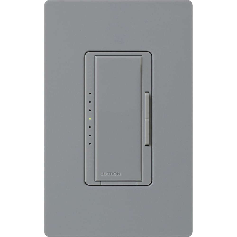 MALV-600-GR Maestro MLV Dimmer Switch, 450W, 600VA, 1 Pole/Multi-Location, No Neutral Required, 120V, Gray