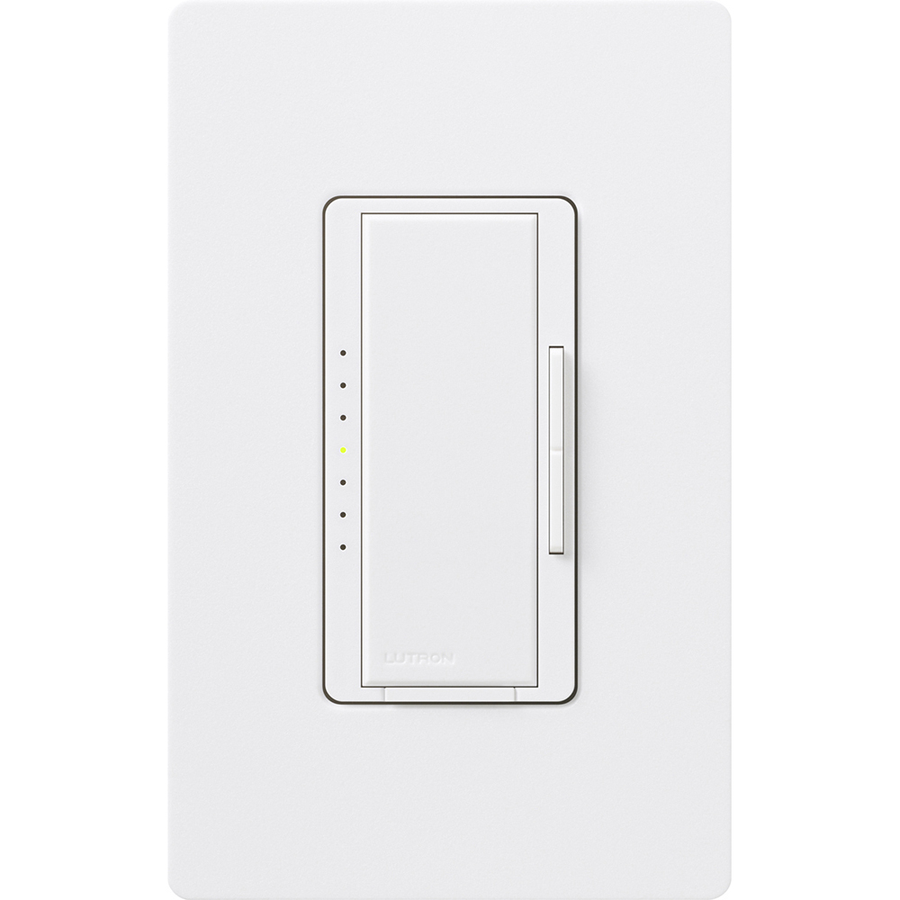 MSCLV-1000M-SW Maestro MLV Dimmer Switch, 800W, 1000VA, 1 Pole/Multi-Location, No Neutral Required, 120V, Snow