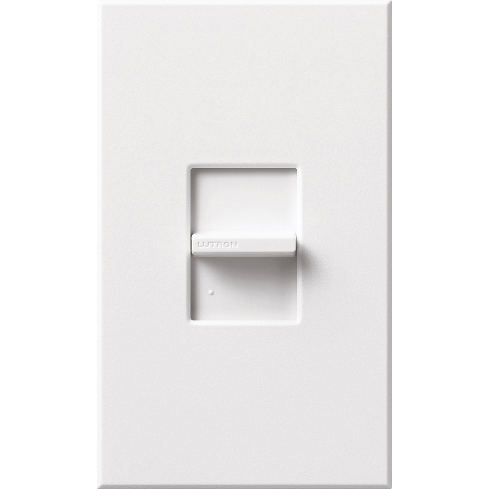NTLV-600-WH Nova T MLV Dimmer Switch with Wall Plate, 450W, 600VA, 1 Pole, No Neutral Required, 120V, Small Control, White