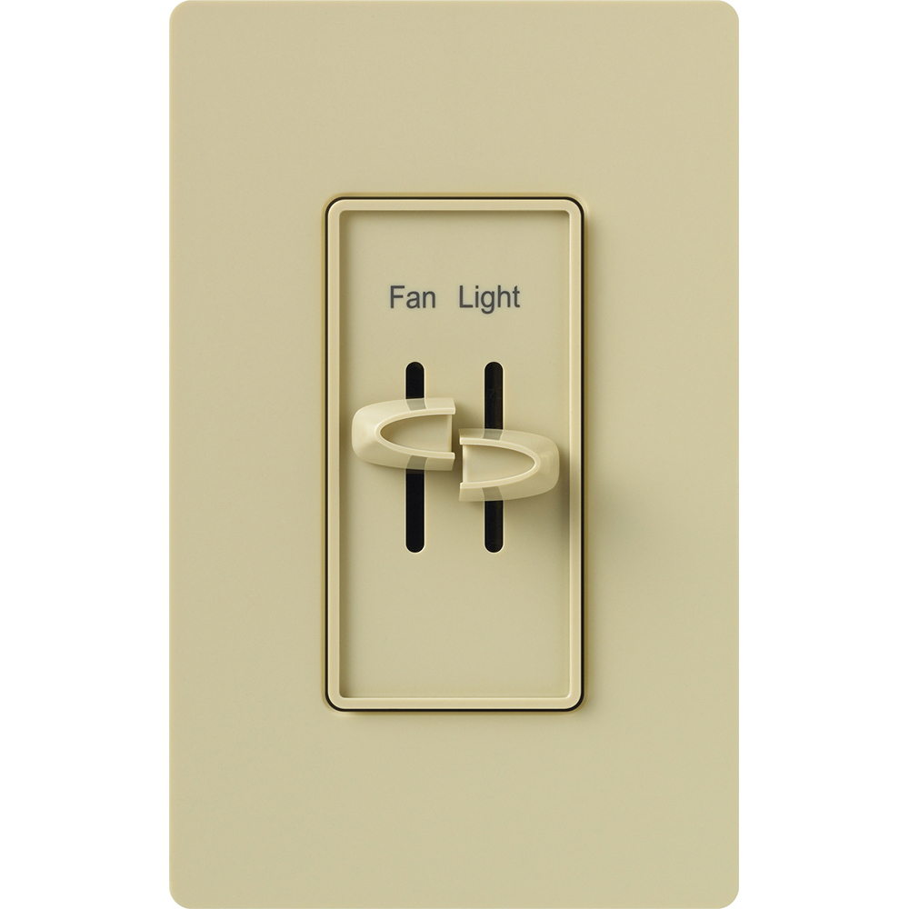 S2-LFSQ-IV Skylark Dual Dimmer Switch and 3-Speed Fan Control, 300W Incandescent/Halogen, 1.5 Amp Fan, No Neutral Required, Ivory