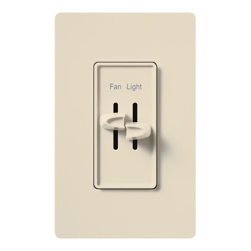 S2-LFSQ-LA Skylark Dual Dimmer Switch and 3-Speed Fan Control, 300W Incandescent/Halogen, 1.5 Amp Fan, No Neutral Required, Light Almond