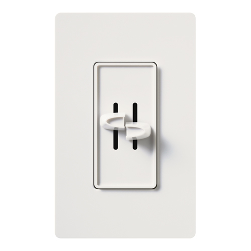 S2-L-WH Skylark Designer Style Dimmer Switch, 120 VAC, 1 Poles, Dual Slide-to-Off Operation, White