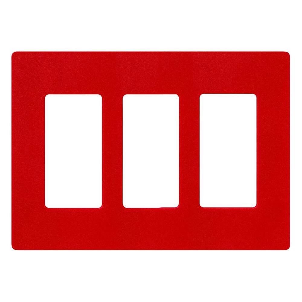 SC-3-HT Claro Wall Plate for Decorator-Style Dimmers, Switches, and Outlets, 3 Gang, Satin, Hot