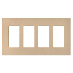 SC-4-DS Diva Satin Colors Designer Style Screwless Standard Wall Plate, 4 Gangs, 8.37 in W x 4.69 in H, Plastic, Desertstone