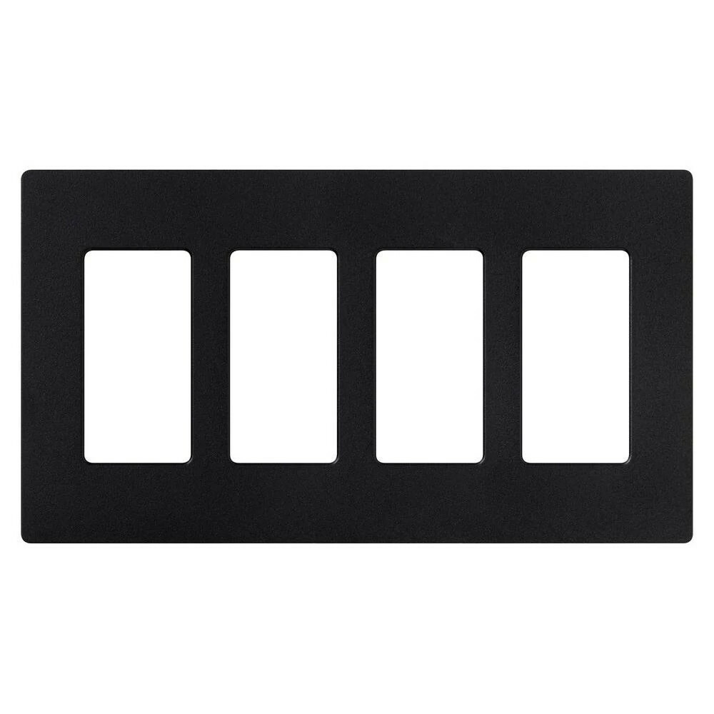 SC-4-MN Claro Wall Plate for Decorator-Style Dimmers, Switches, and Outlets, 4 Gang, Satin, Midnight