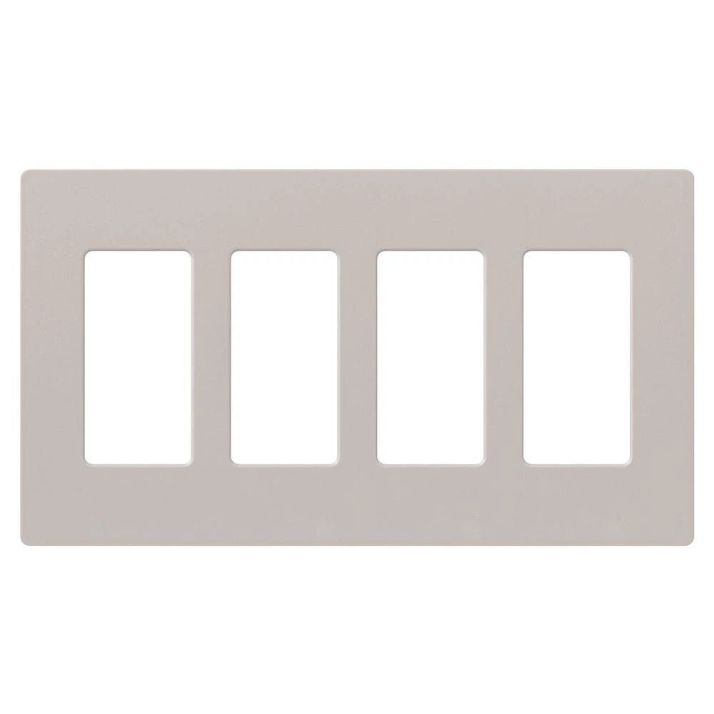SC-4-TP Claro Wall Plate for Decorator-Style Dimmers, Switches, and Outlets, 4 Gang, Satin, Taupe