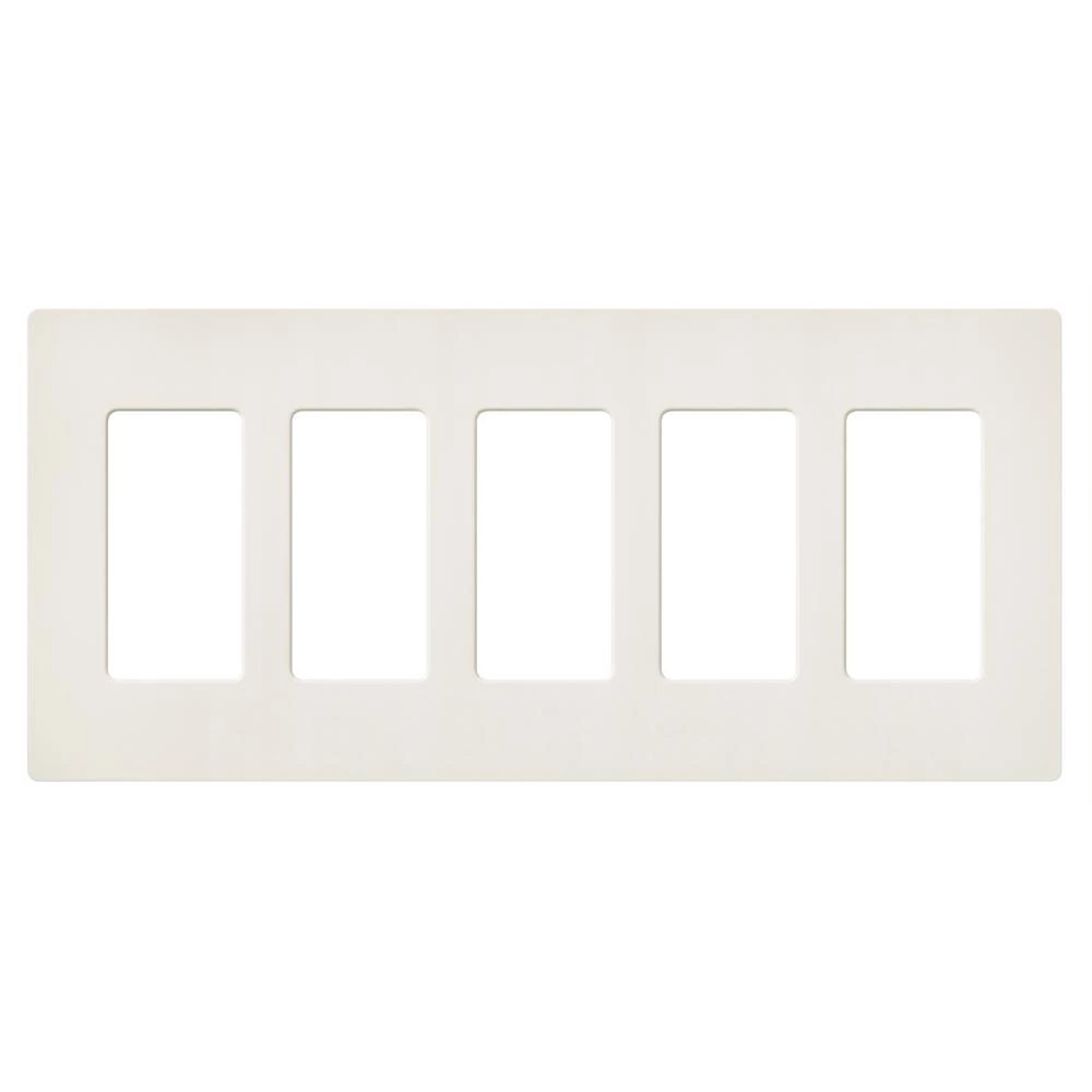 SC-5-BI Claro Wall Plate for Decorator-Style Dimmers, Switches, and Outlets, 5 Gang, Satin, Biscuit