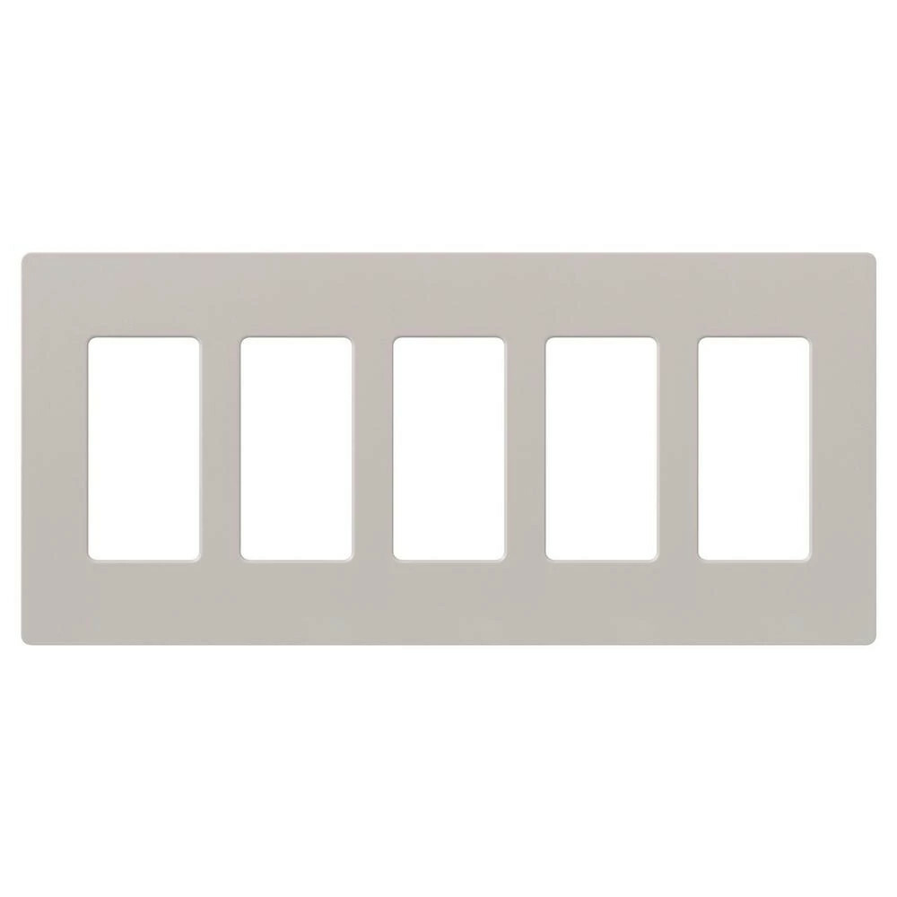 SC-5-TP Claro Wall Plate for Decorator-Style Dimmers, Switches, and Outlets, 5 Gang, Satin, Taupe