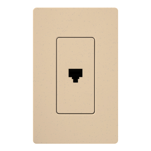 SC-PJ-DS Diva Satin Colors Designer Style Telephone Jack, RJ11 Connector, (1) Ports, Surface Mount, Desertstone