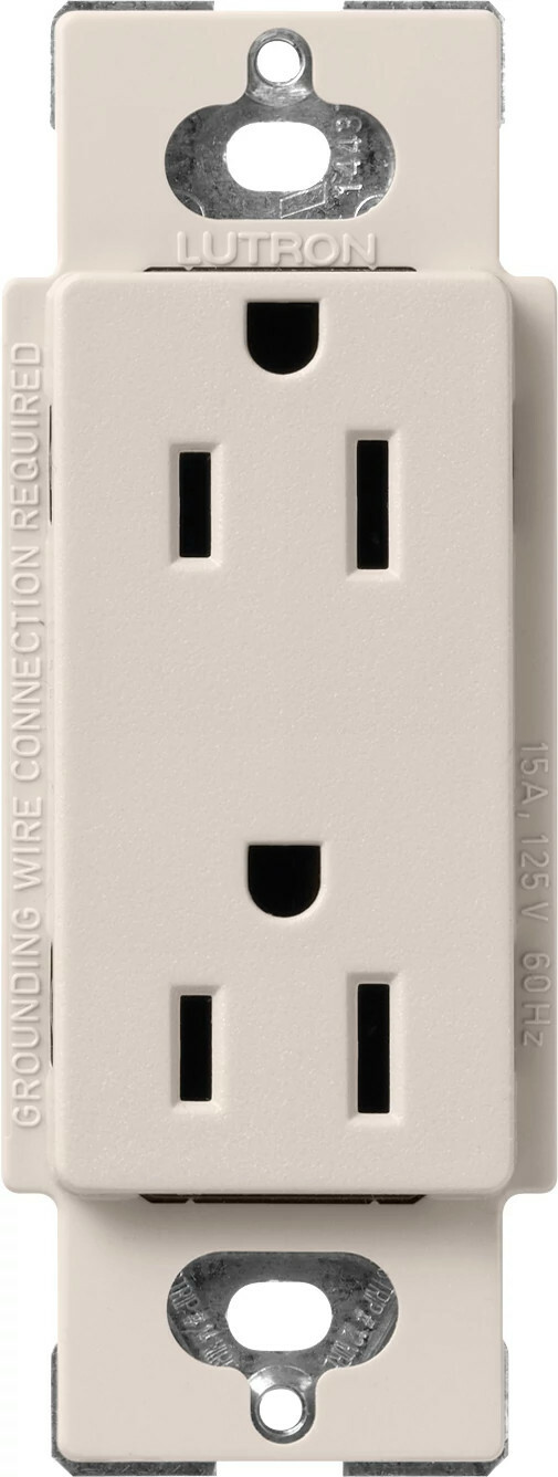 SCR-15-TP Claro Duplex Receptacle, Decorator-Style Outlet, 15 Amp, Satin, Taupe