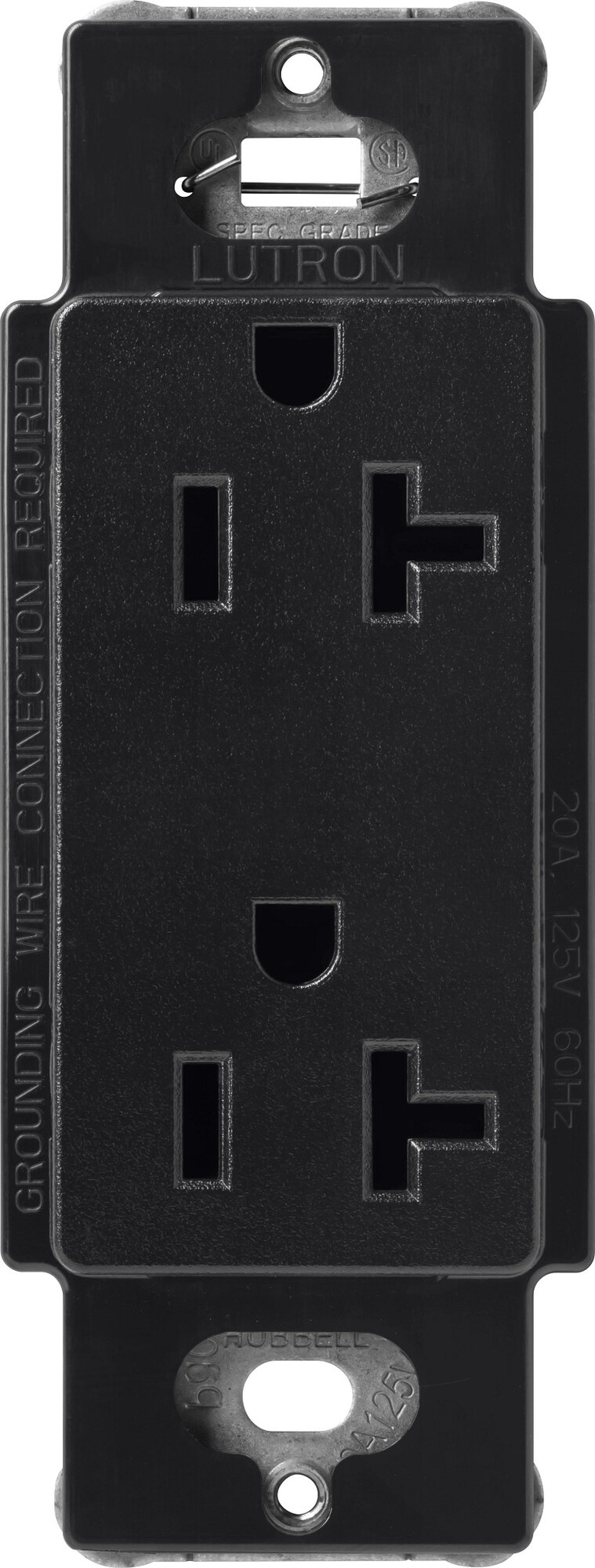 SCR-20-MN Claro Duplex Receptacle, Decorator-Style Outlet, 20 Amp, Satin, Midnight