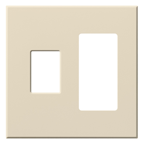 VWP-2CR-LA Architectural Wall Plate for Nova T Dimmer/Switch on Left and Accessory on Right, 2 Gang, Matte, Light Almond
