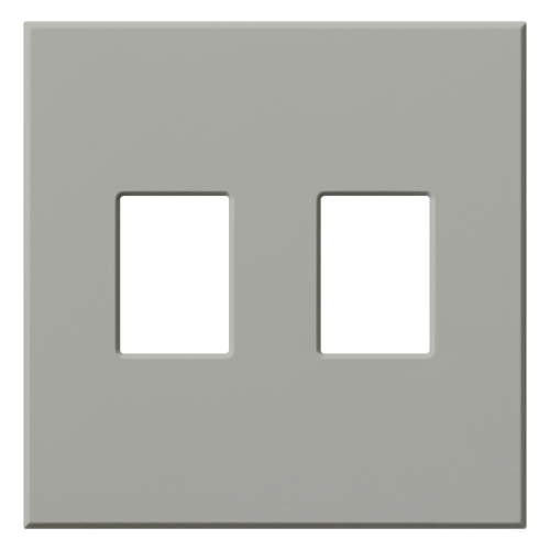 VWP-2-GR Architectural Wall Plate for Nova T Dimmers and Switches, 2 Gang, Matte, Gray