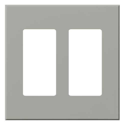 VWP-2R-GR Architectural Wall Plate for Accessories, 2 Gang, Matte, Gray