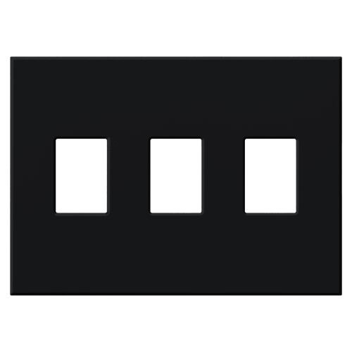 VWP-3-BL Architectural Wall Plate for Nova T Dimmers and Switches, 3 Gang, Matte, Black