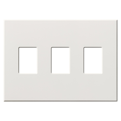 VWP-3-WH Architectural Wall Plate for Nova T Dimmers and Switches, 3 Gang, Matte, White