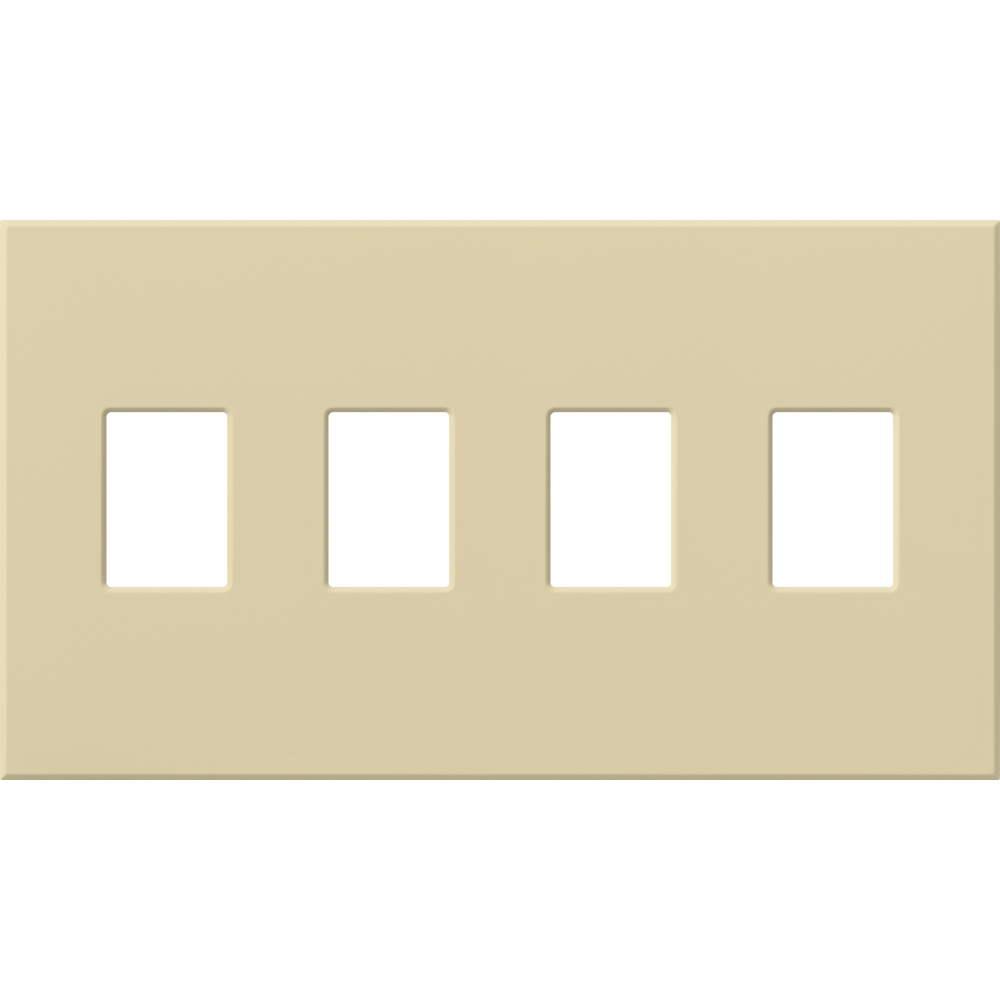 VWP-4-IV Architectural Wall Plate for Nova T Dimmers and Switches, 4 Gang, Matte, Ivory