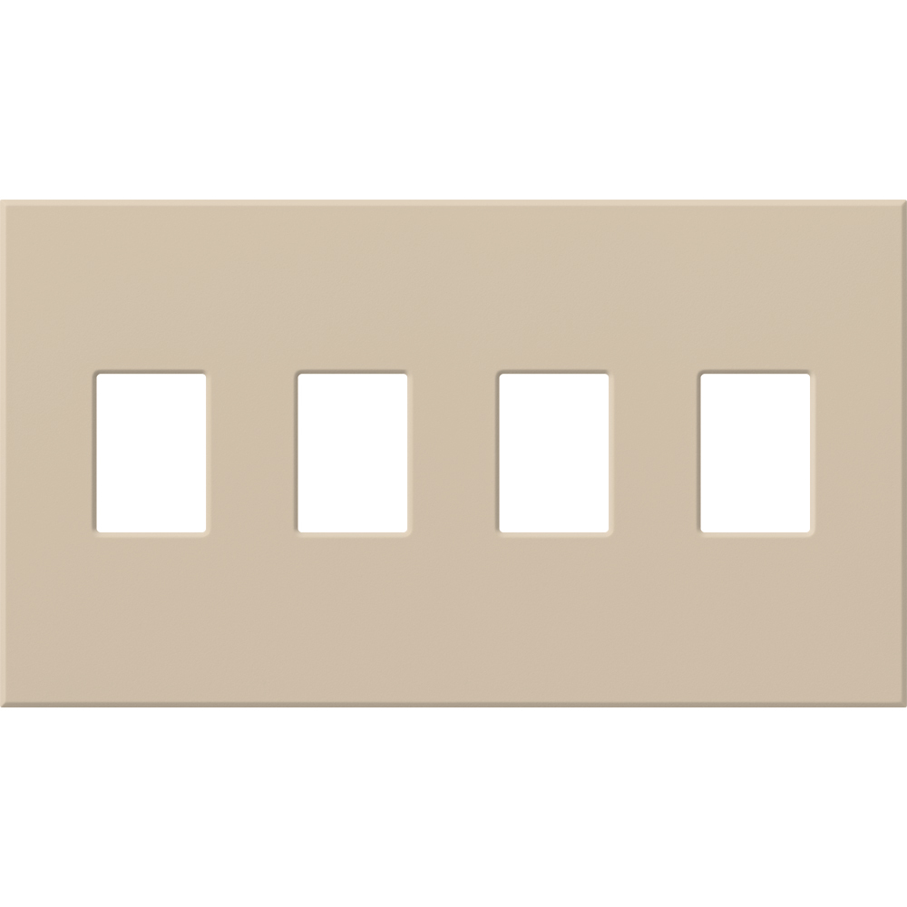 VWP-4-TP Architectural Wall Plate for Nova T Dimmers and Switches, 4 Gang, Matte, Taupe