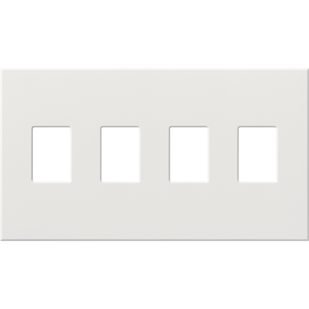 VWP-4-WH Architectural Wall Plate for Nova T Dimmers and Switches, 4 Gang, Matte, White