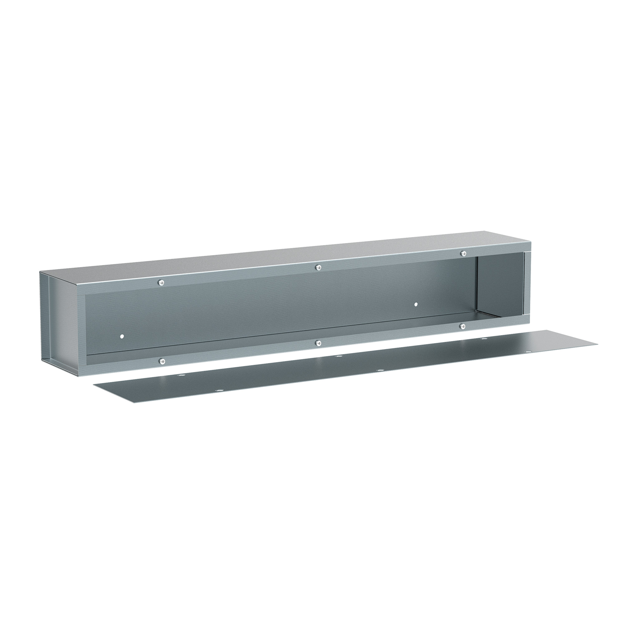 A4412T1T F40T1 Long Wiring Trough, 12 in L x 4 in W x 4 in H, Flat Cover, Steel