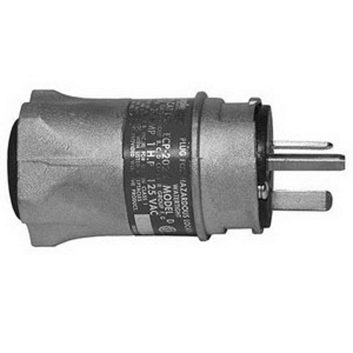 ECP-2023 U-Line Interchanger Straight Blade Plug, 125 V AC, 20 A, 3 Poles, 2 Wires