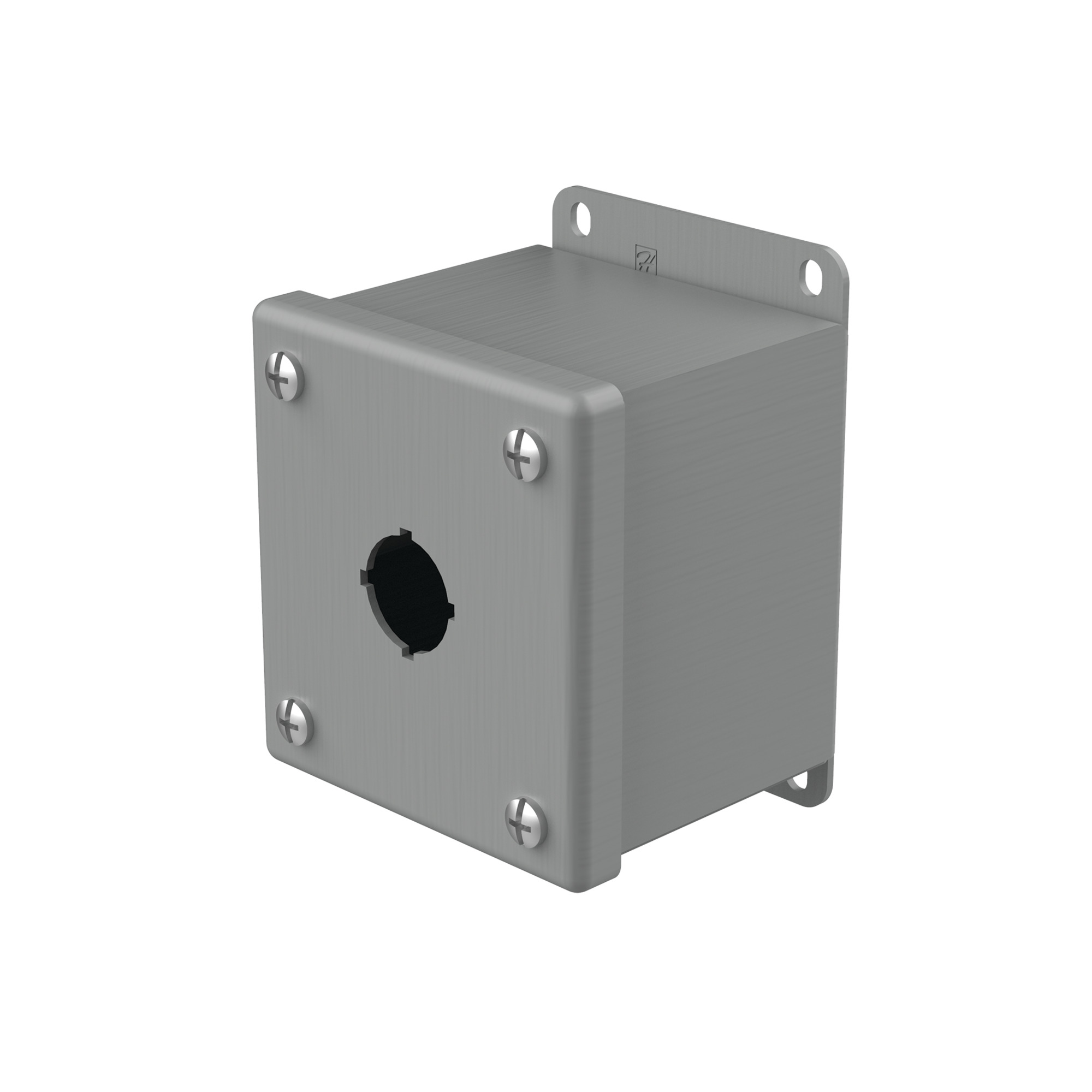 E1PBG PB1 Pushbutton Enclosure, 3-1/2 in L x 3-1/4 in W x 2-3/4 in D, 1 Outlets, NEMA 12/IP65 NEMA Rating, Steel