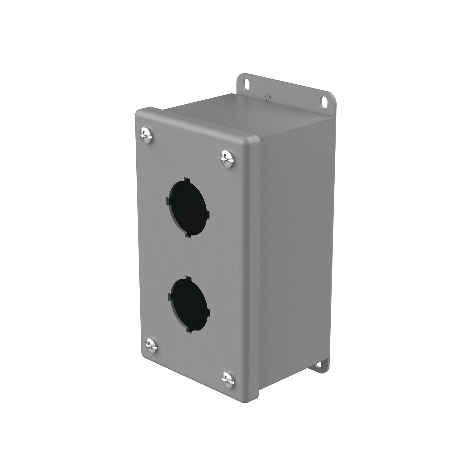 E2PB PB1 Pushbutton Enclosure, 5-3/4 in L x 3-1/4 in W x 2-3/4 in D, 2 Outlets, NEMA 12/IP65 NEMA Rating, Steel