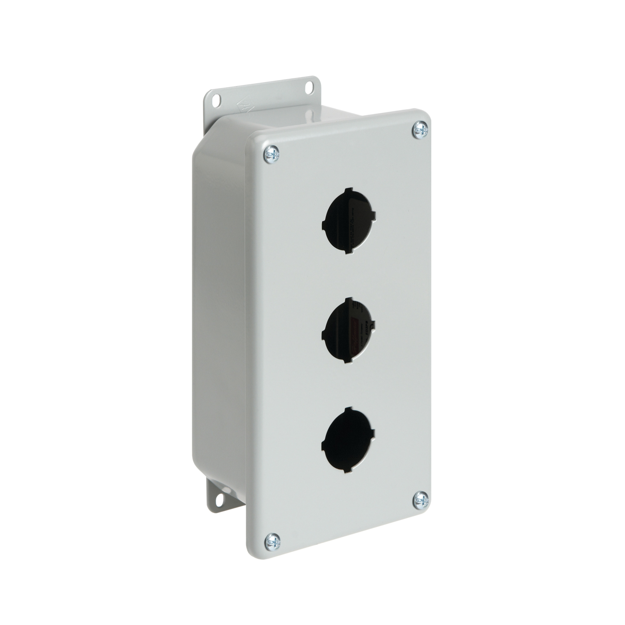 E2PBGXM PB1 Deep Pushbutton Enclosure, 5.12 in L x 2-3/4 in W x 3-1/2 in D, 2 Outlets, NEMA 12/IP65 NEMA Rating, Steel