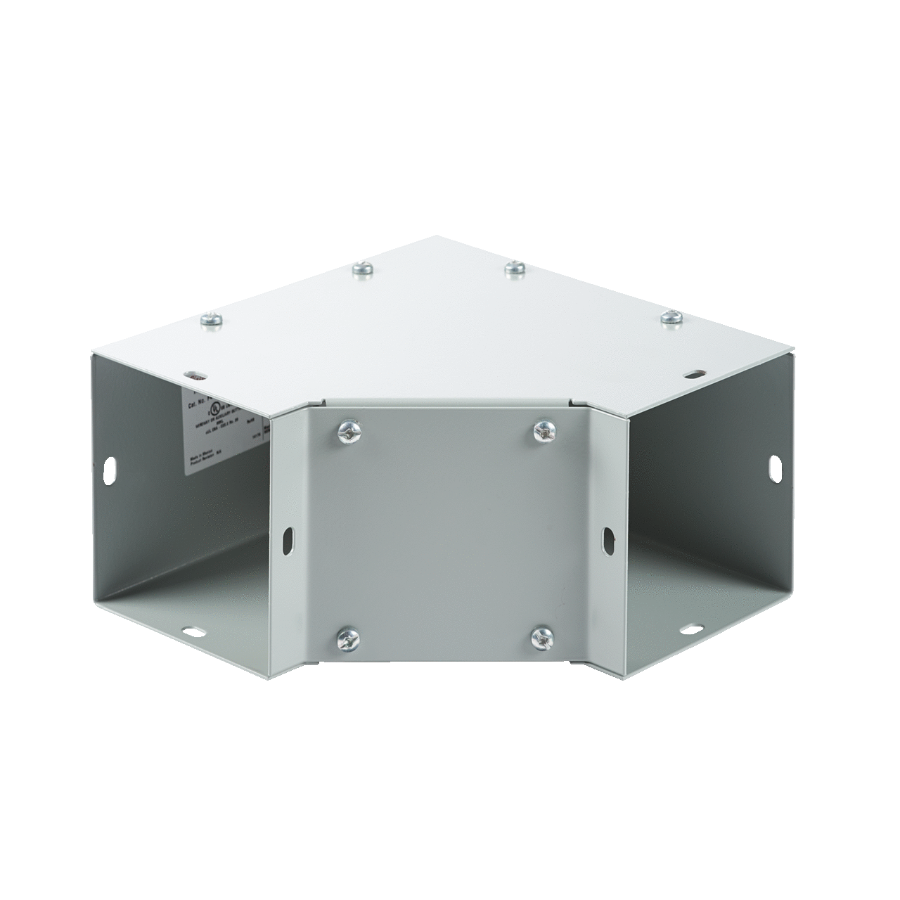 F4490EIN Type 1 Inside Opening Flat Cover Wireway Elbow, 8 in L x 8 in W, 90 deg Bend, Steel