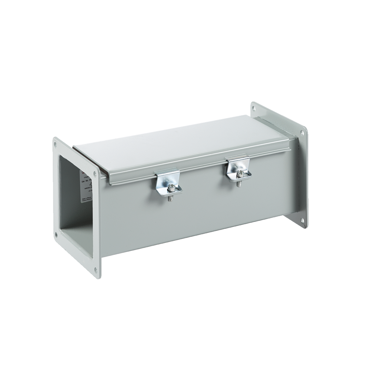 F44W24 F20 Feed Through Straight Section Wireway, 24 in L x 4 in W x 4 in H, Butt Hinged Cover, Steel