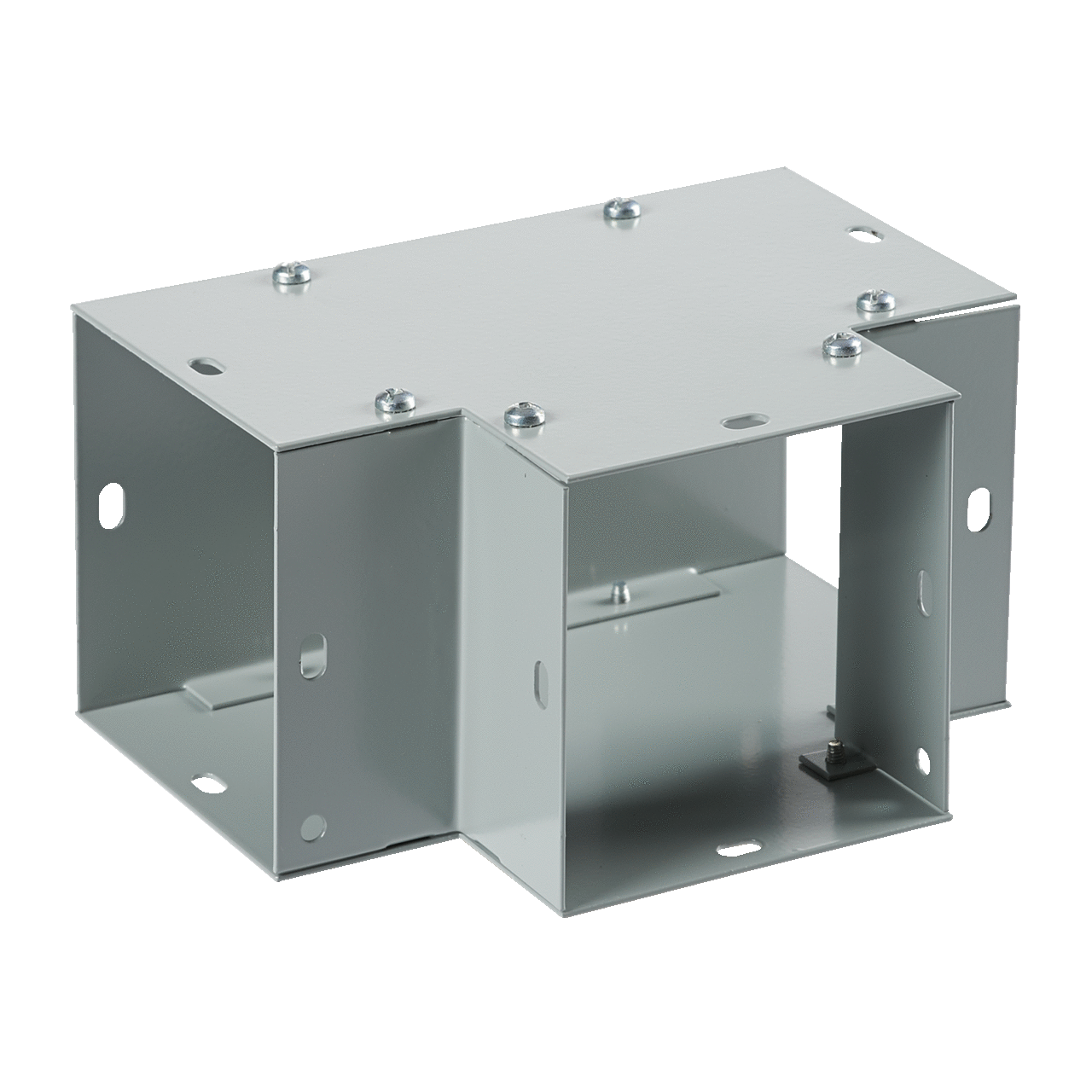F66GT F40PF Flush Tee, 90 deg Bend, For Use With 6 x 6 in NEMA 1 Flat Cover Wireway, Steel, Gray