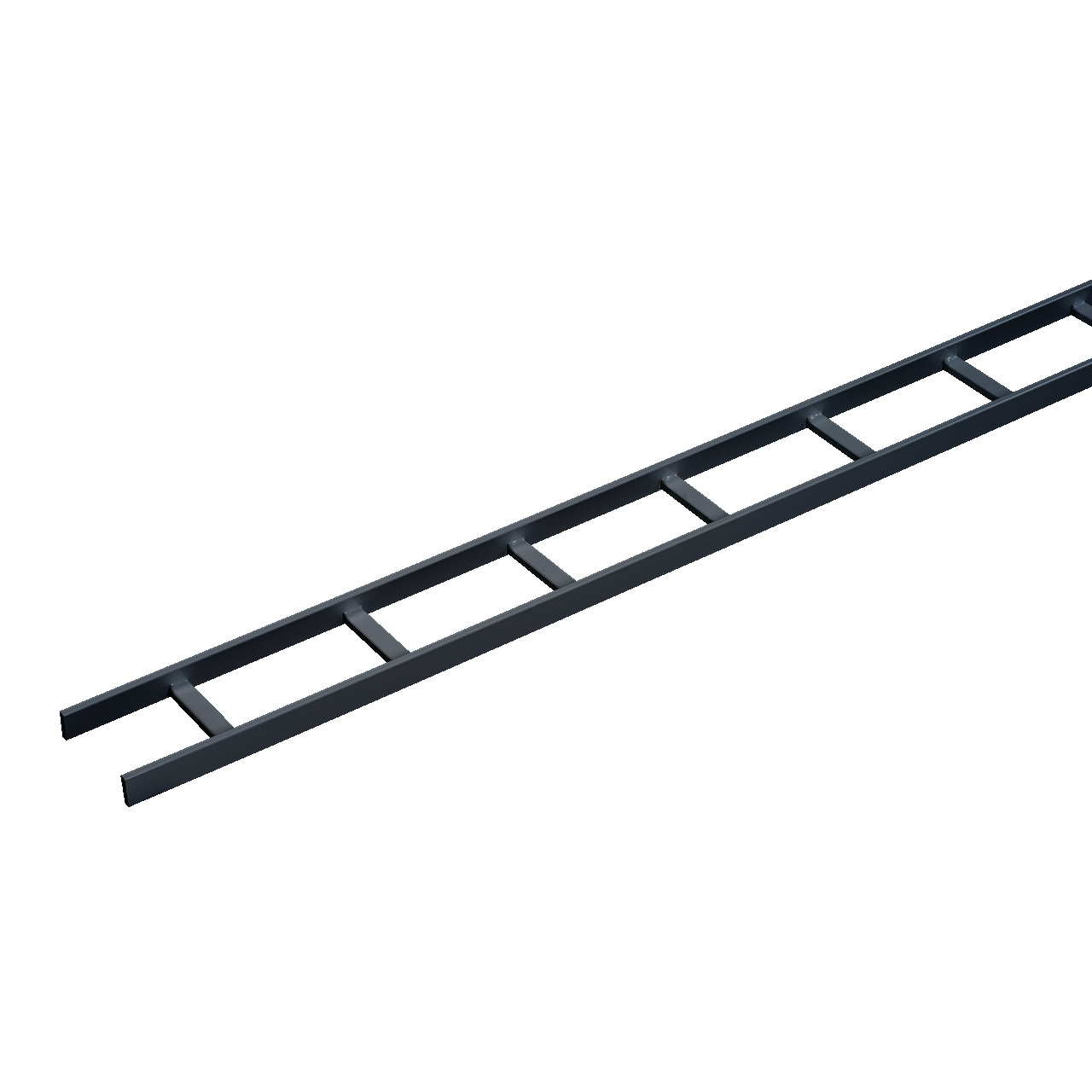 LSS6BLK Ladder Rack Straight Section, 10 ft L x 6 in W, 5-3/4 in Rung Spacing, Steel