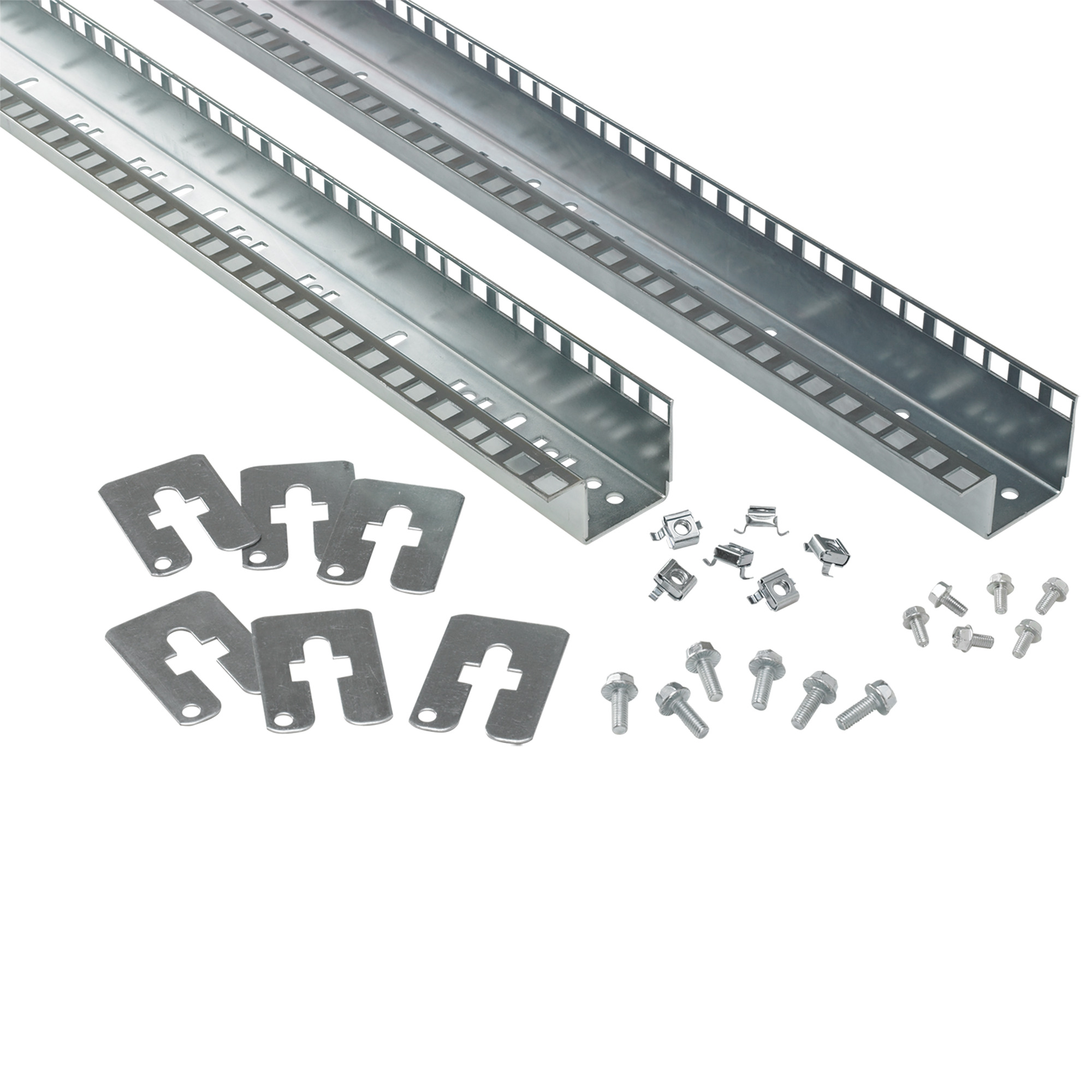 PRA197TH P20 Square Hole U-Shaped Rack Angle, For Use With ProLine 700 mm Enclosure Frames, 19 in Rack, 13-Rack Unit, 14 ga Steel