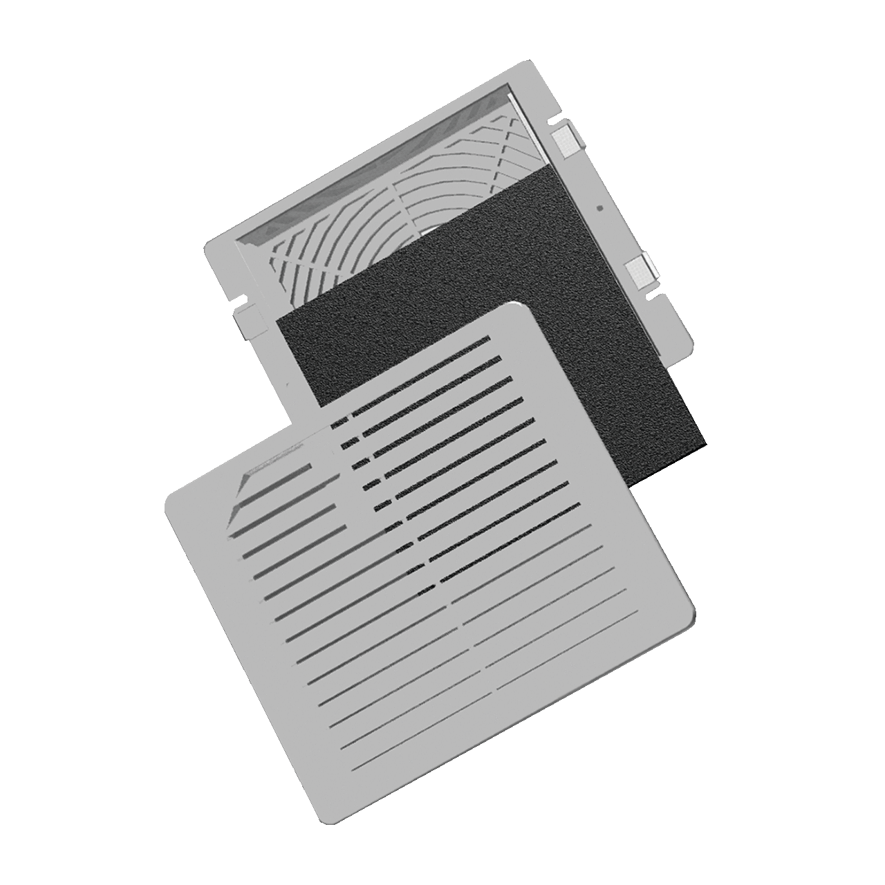 TEP10 TEP Side Mount Exhaust Grille, ABS, Light Gray