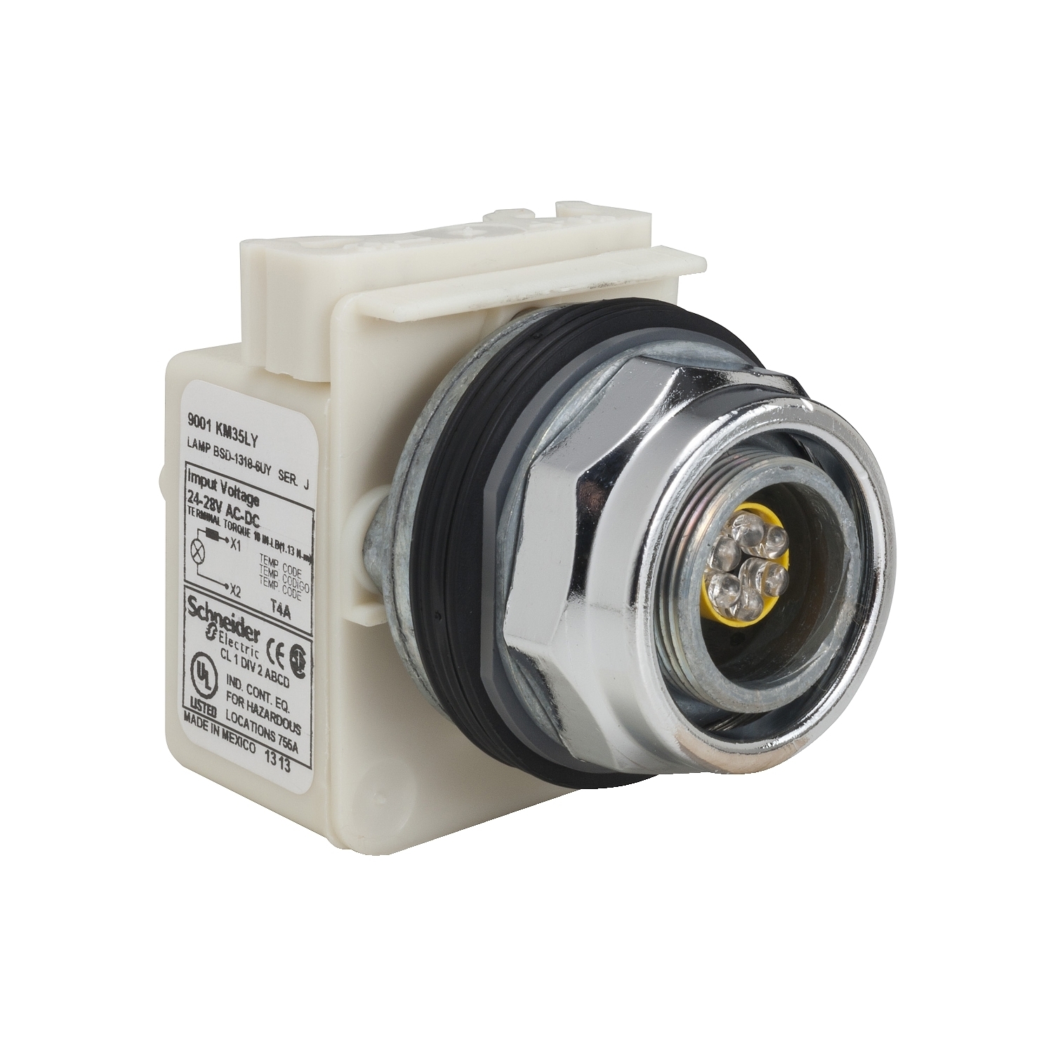 9001KP7 Harmony Type K Standard Transformer Pilot Light, 220 to 240 V AC, 2 VA, Round Lens, Panel Mount