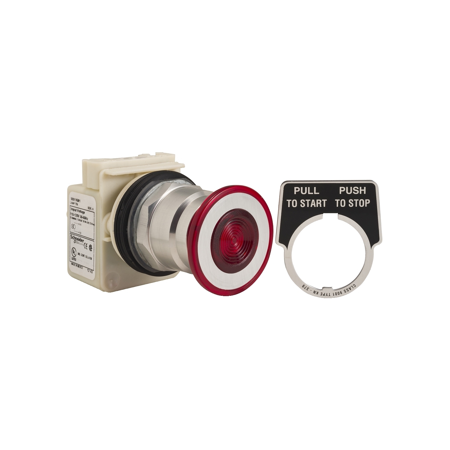 9001KR8P1R Harmony 3-Position Dust/Oil/Watertight Illuminated Pushbutton Operator, 30 mm, Maintained/Momentary Contact, Red