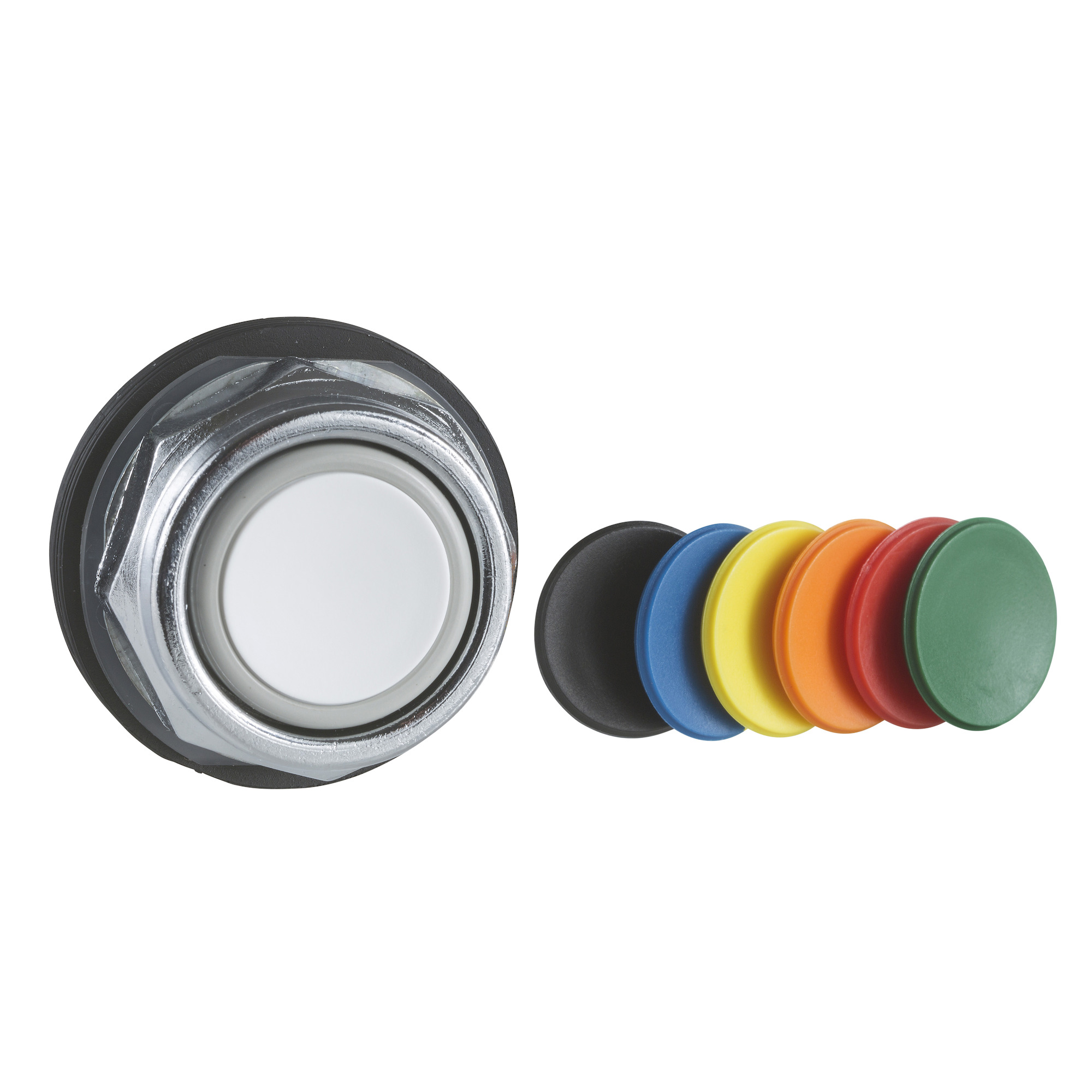 9001KRD1UH1 Harmony Type K Heavy Duty Dusttight/Oiltight/Watertight Mechanically Interlocked Non-Illuminated Pushbutton With Full Guard, 30 mm, 1NO-1NC Contact, Slow Break Contact