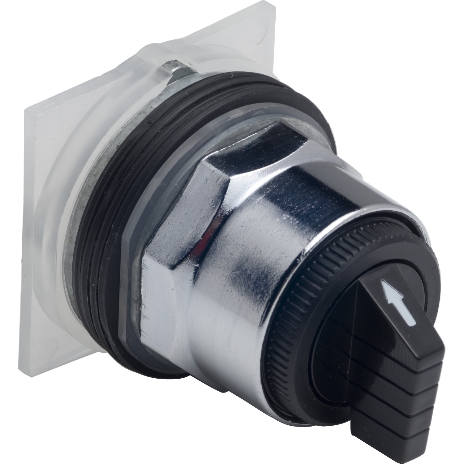 9001KS44B Harmony Heavy Duty Non-Illuminated Round Waterproof Type K Selector Switch Operator, 1.18 in, Knob Operator, 3 Positions, Black