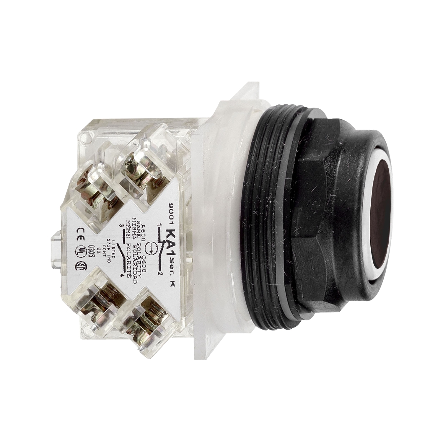 9001SKR1BH13 9001SK Type SK Round Non-Illuminated Pushbutton, 30 mm, 1NO-1NC Contact, Slow Break Contact