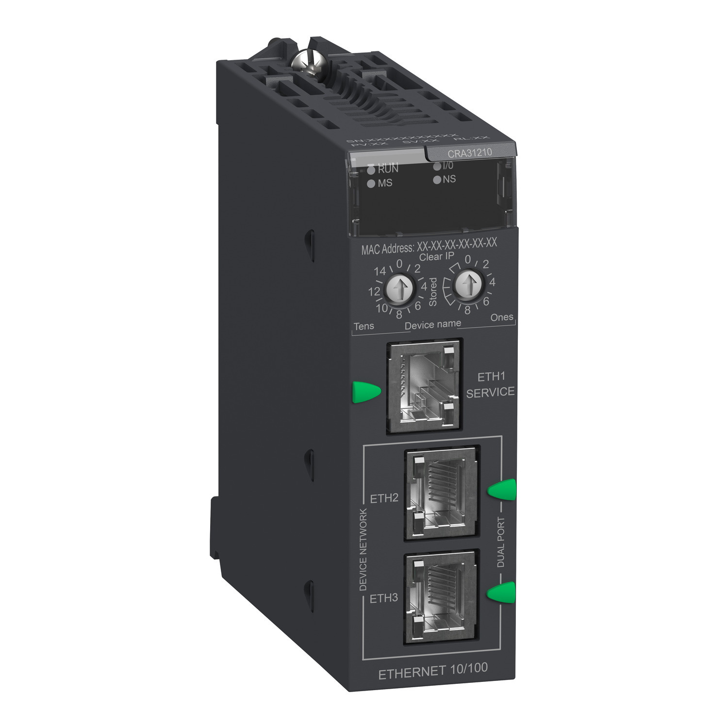 BMXCRA31210 Modicon Ethernet RIO Drop Adapter, 3 Ports