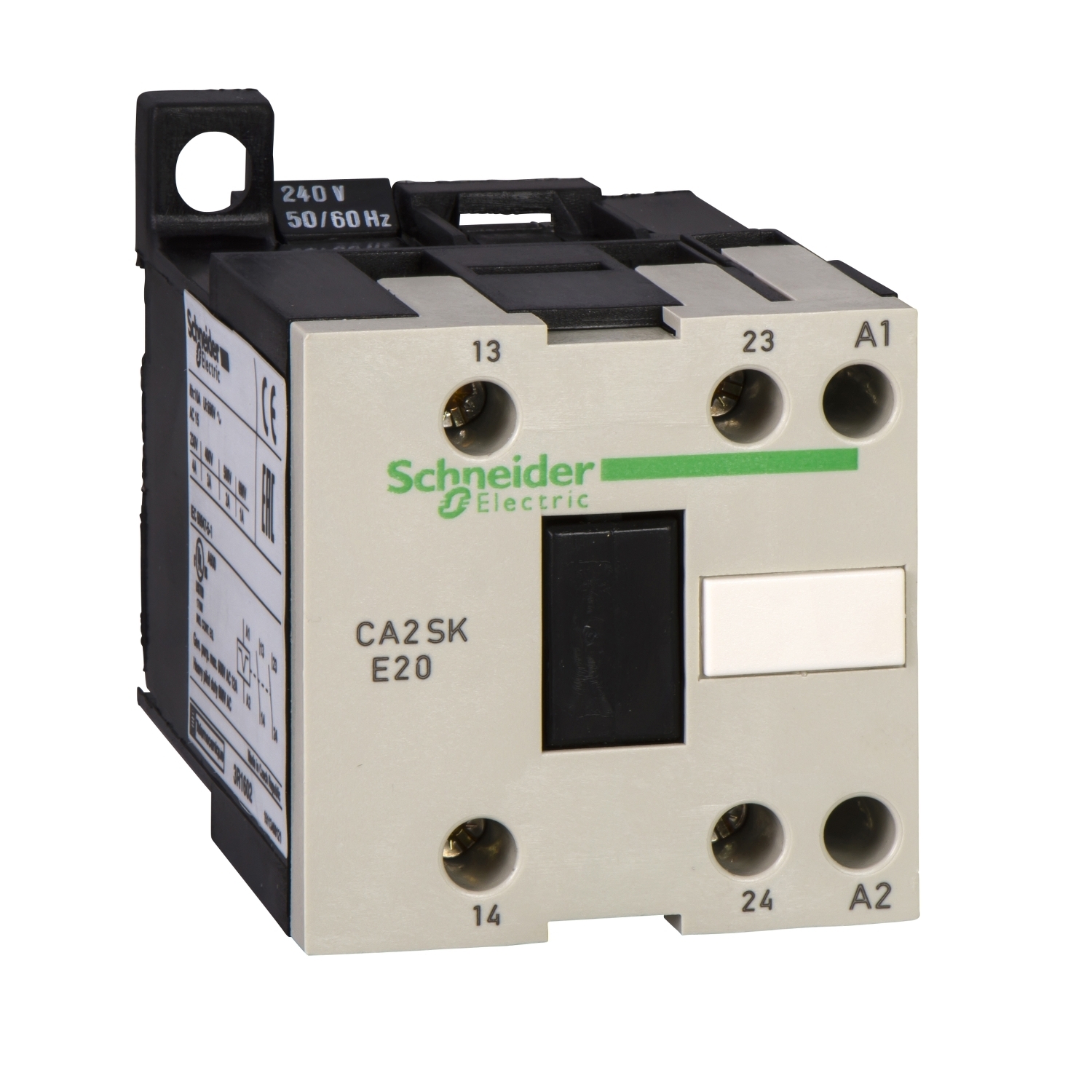 CA2SKE20T7 TeSys SK IEC Control Relay, 10 A, 2NO 2 Form A Contact, 480 VAC V Coil