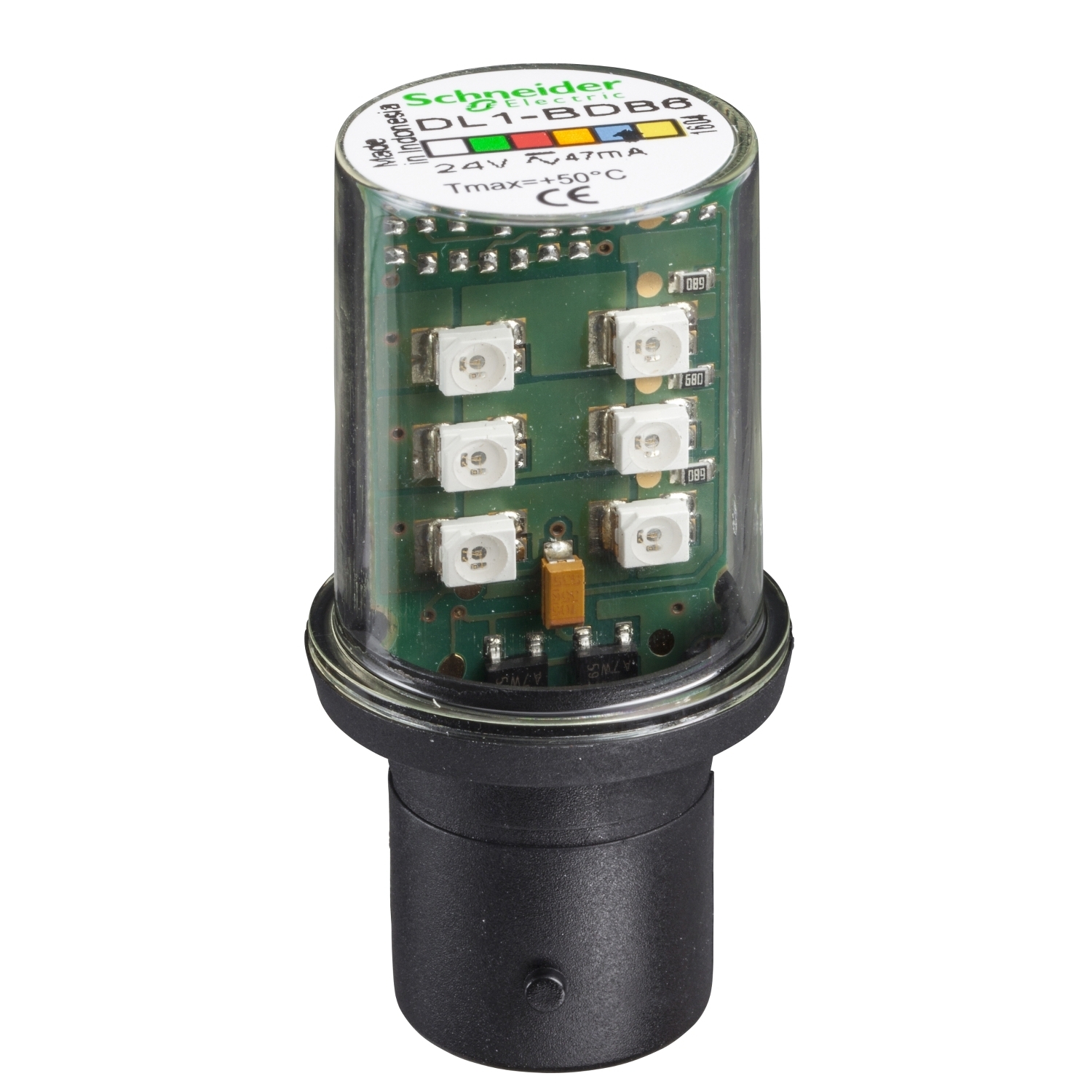 DL1BDB6 DL Series Steady Replacement Lamp, BA15D Lamp Base LED Lamp, UL Listed, CE Certified, CCC Certified, CSA Certified, IEC/EN 60947-5-1