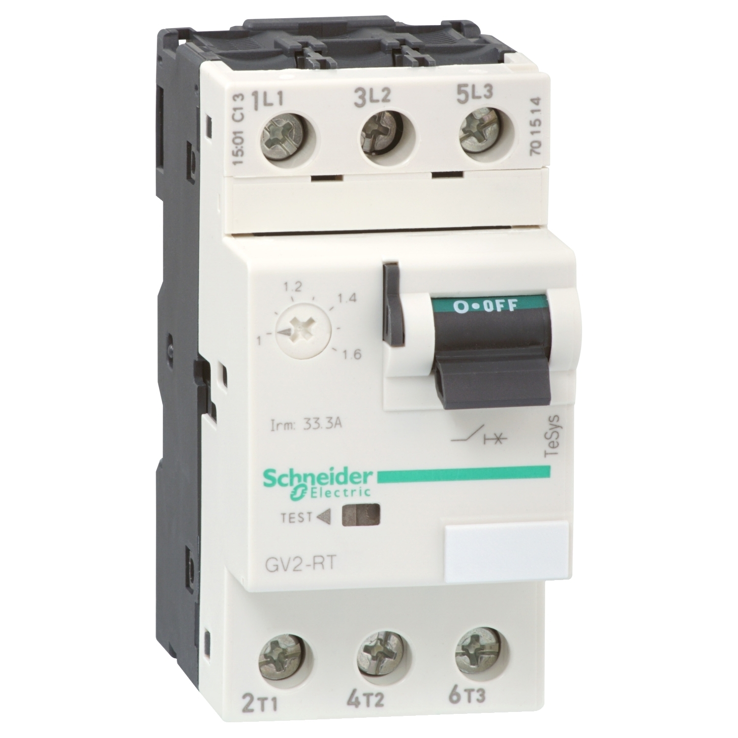 GV2RT06 Circuit Breaker Thermal Magnetic Manual Starter, 3 Poles, IP20 Enclosure