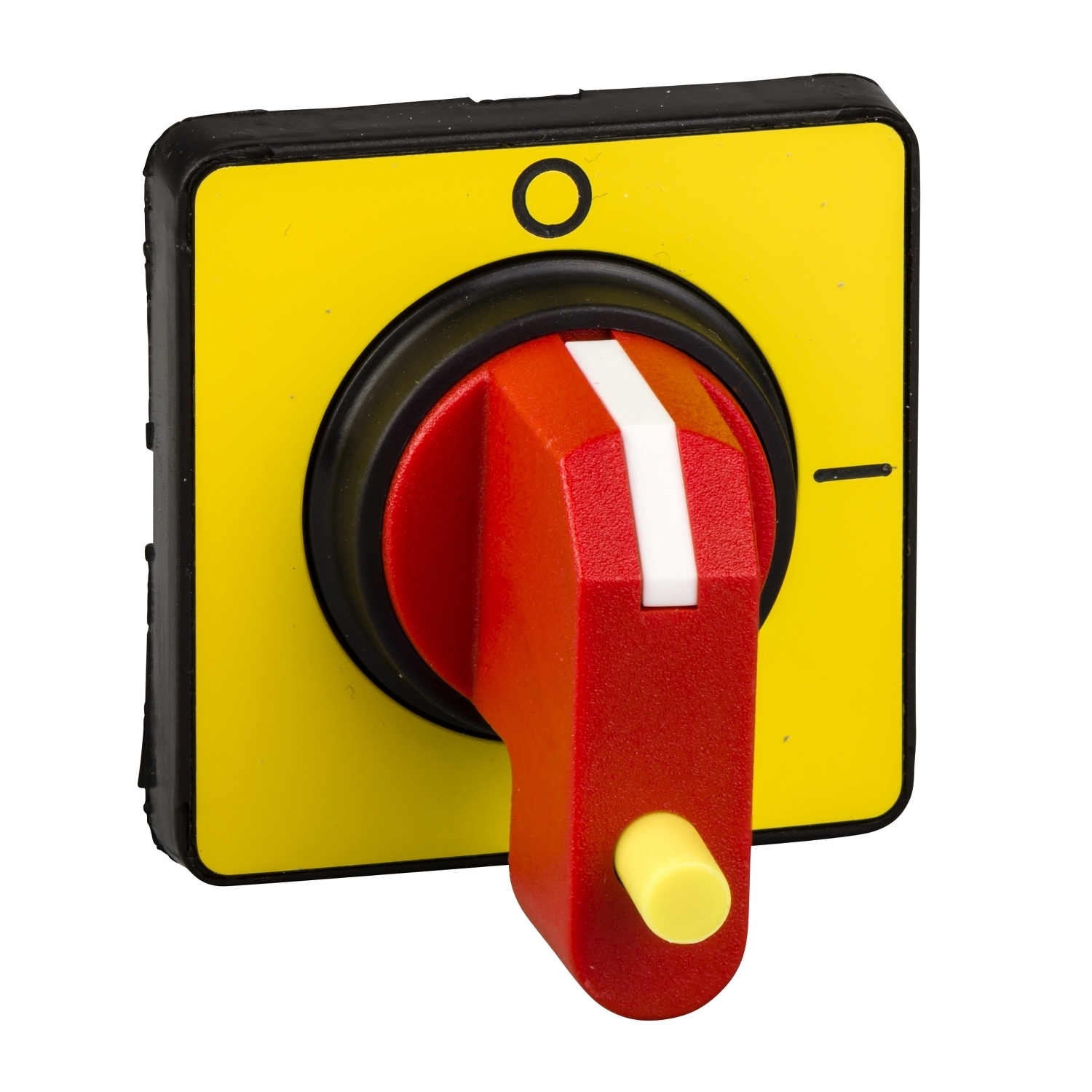 KCC1YZ Low Profile Rotary Handle, 45 mm W x 45 mm H, Red/Yellow